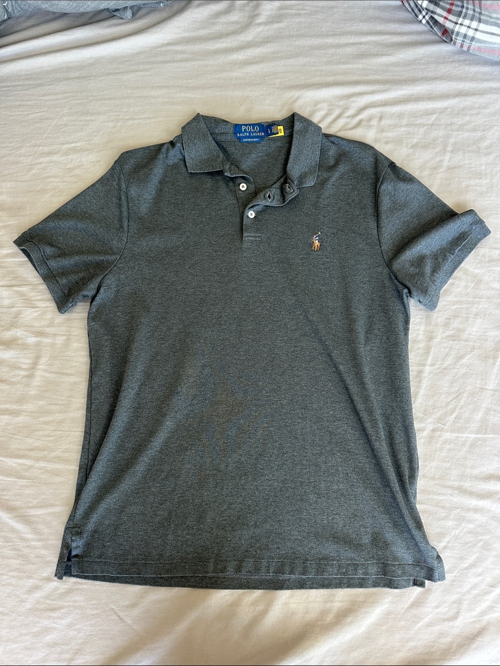Polo by Ralph Lauren Heathered Charcoal Gray Short Sleeve Polo
